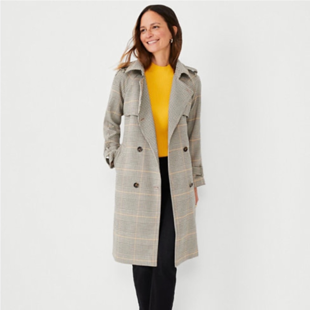 Ann Taylor Glen Check Trench Coat